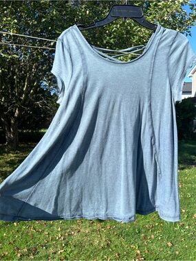 2010s Mossimo Dusty Blue Crisscross Back Swing Tunic